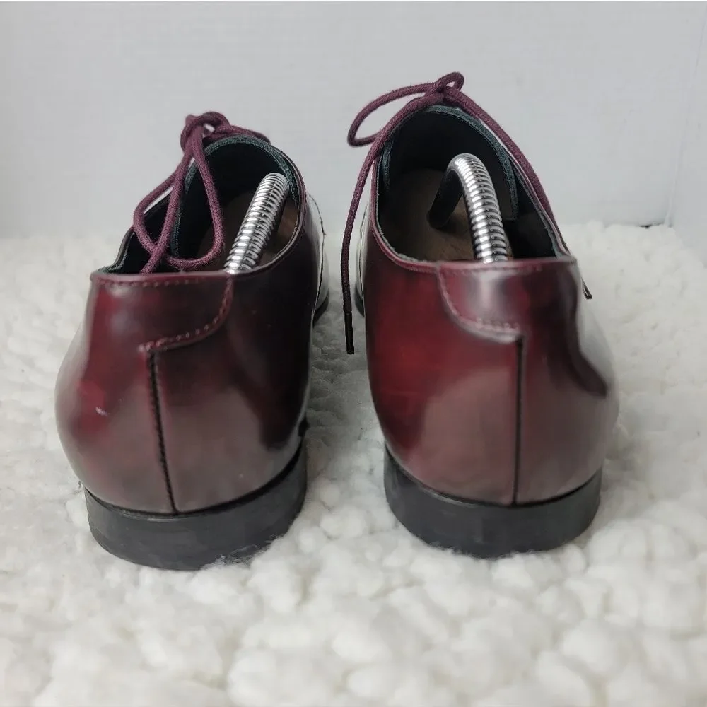 PS Paul Smith Mens 10 Burgundy Leather Derby Dress Shoes Oxblood Designer Italy